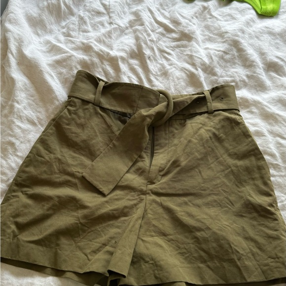Khaki Zara Linen Shorts - S - Picture 1 of 4